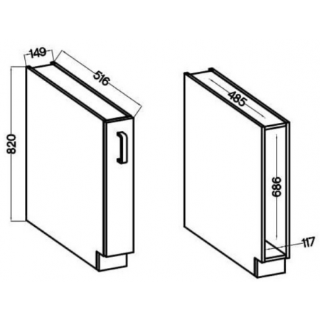 Szafka z wysuwanym koszem CARGO 15 cm biała AURO